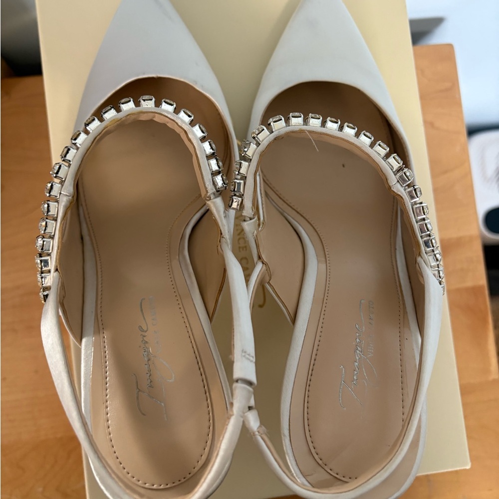 Vince Camuto Women's Ivory Slingback Heels - Picture 12 of 12